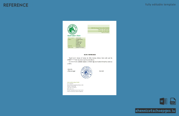 Sudan Saudi Sudans Beispiel für eine Bankreferenz